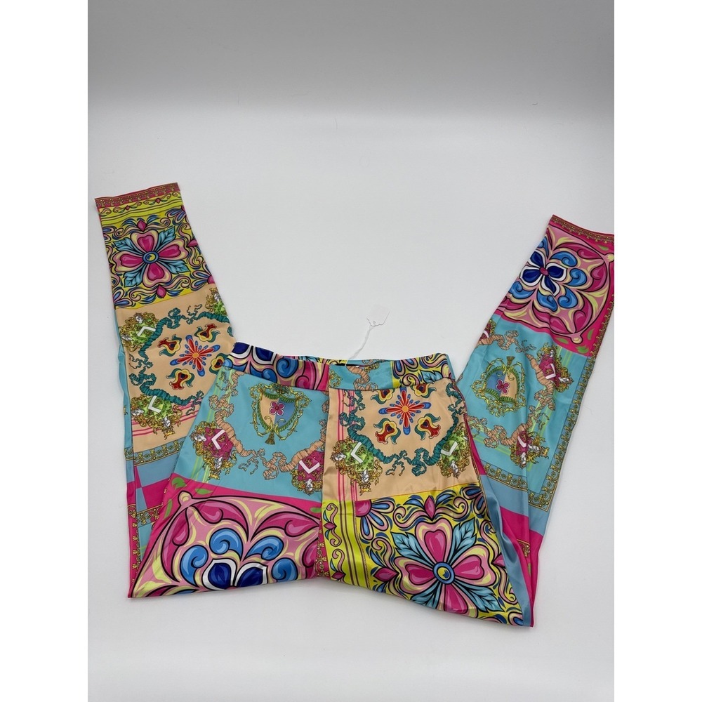 BanJul Women Multi-Color Baroque Floral Print 2-Piece Satin Lounge Set Size S - Picture 12 of 16